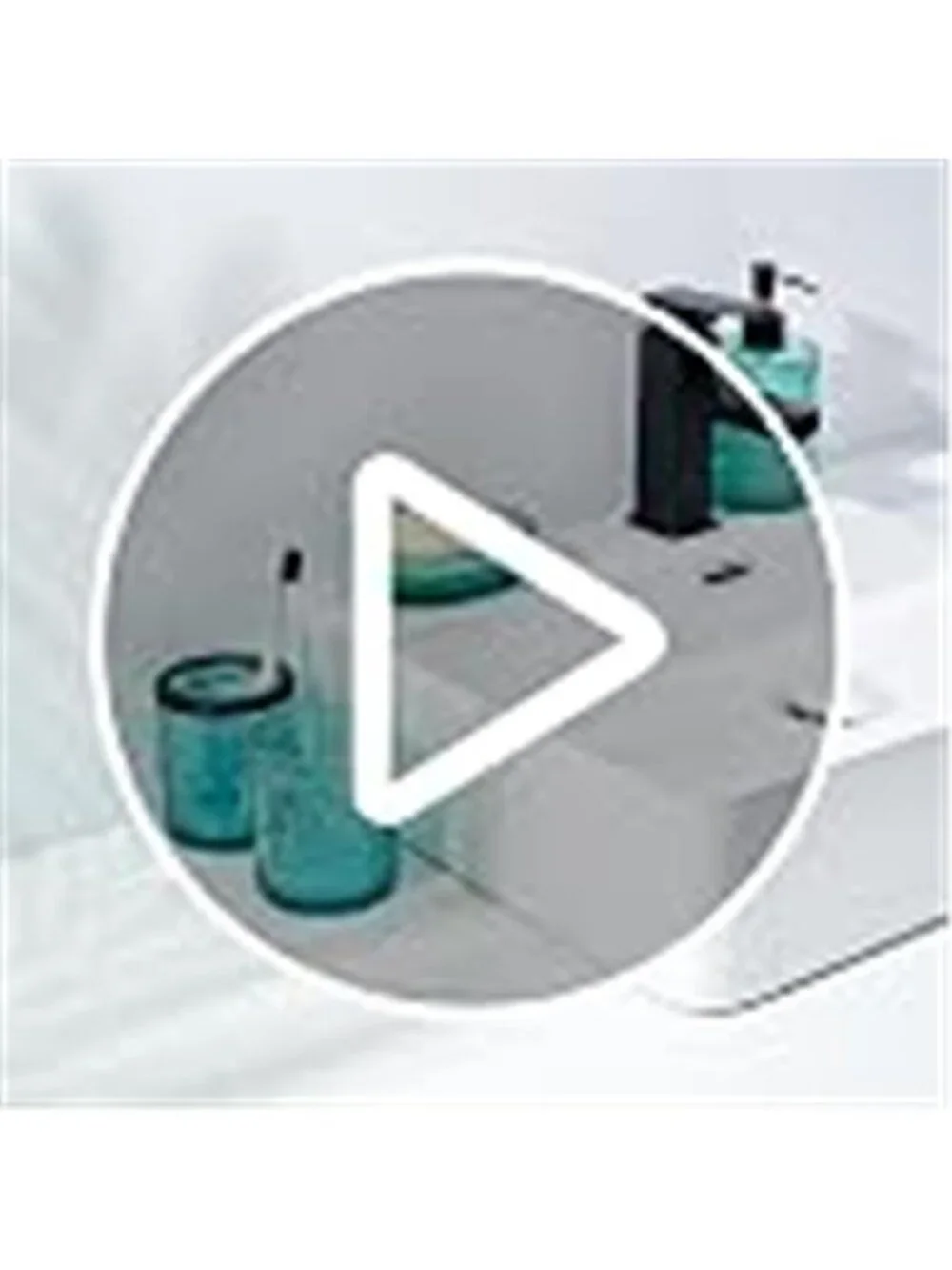 4PCs Teal Blue Glass Bathroom Accessories Set with Decorative Pressed Pattern